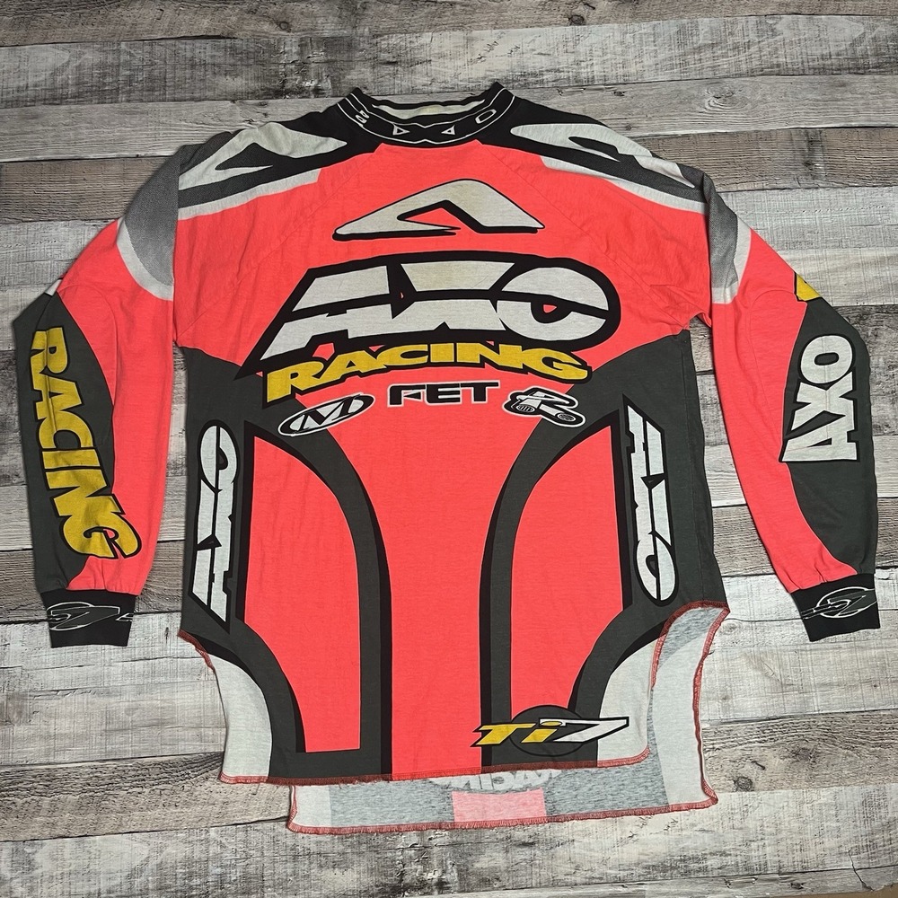 Axo Sport Jersey Adult Large Pink Vintage 90s Motocross Sportswear